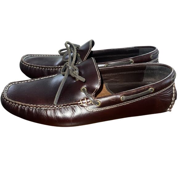 Johnston & Murphy Men\'s sz 8.5M Hardiman Tie Driving Moccasins Chestnut Brown main image 7